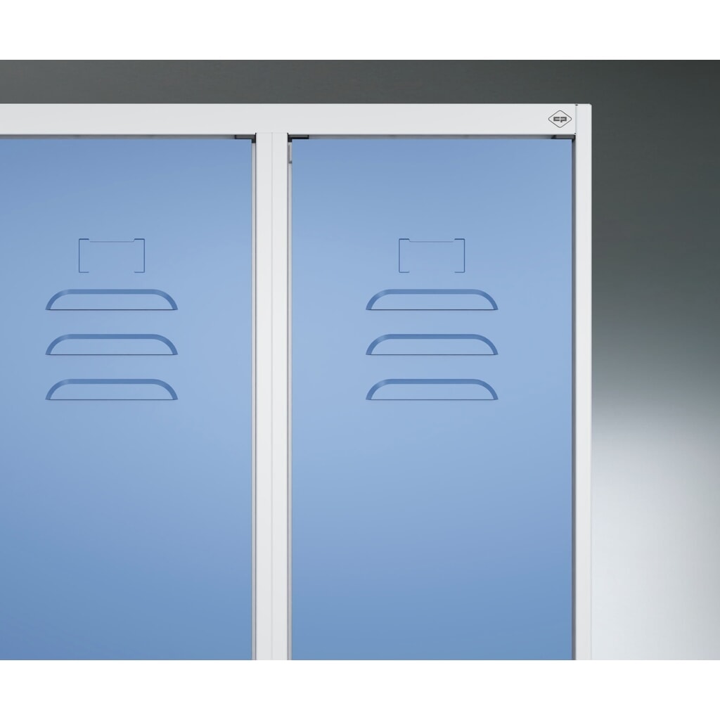 C+P Spind Classic PLUS, 3 Abteile, Trennwand, HxBxT 2.120 x 900 x 815 mm, für Vorhängeschloss, auskragende Bank aus Buche, lichtgrau, anthrazitgrau Produktabbildung Nr. 7: C+P Spind Classic PLUS, 3 Abteile, Trennwand, HxBxT 2.120 x 900 x 815 mm, für Vorhängeschloss, auskragende Bank aus Buche, lichtgrau, anthrazitgrau