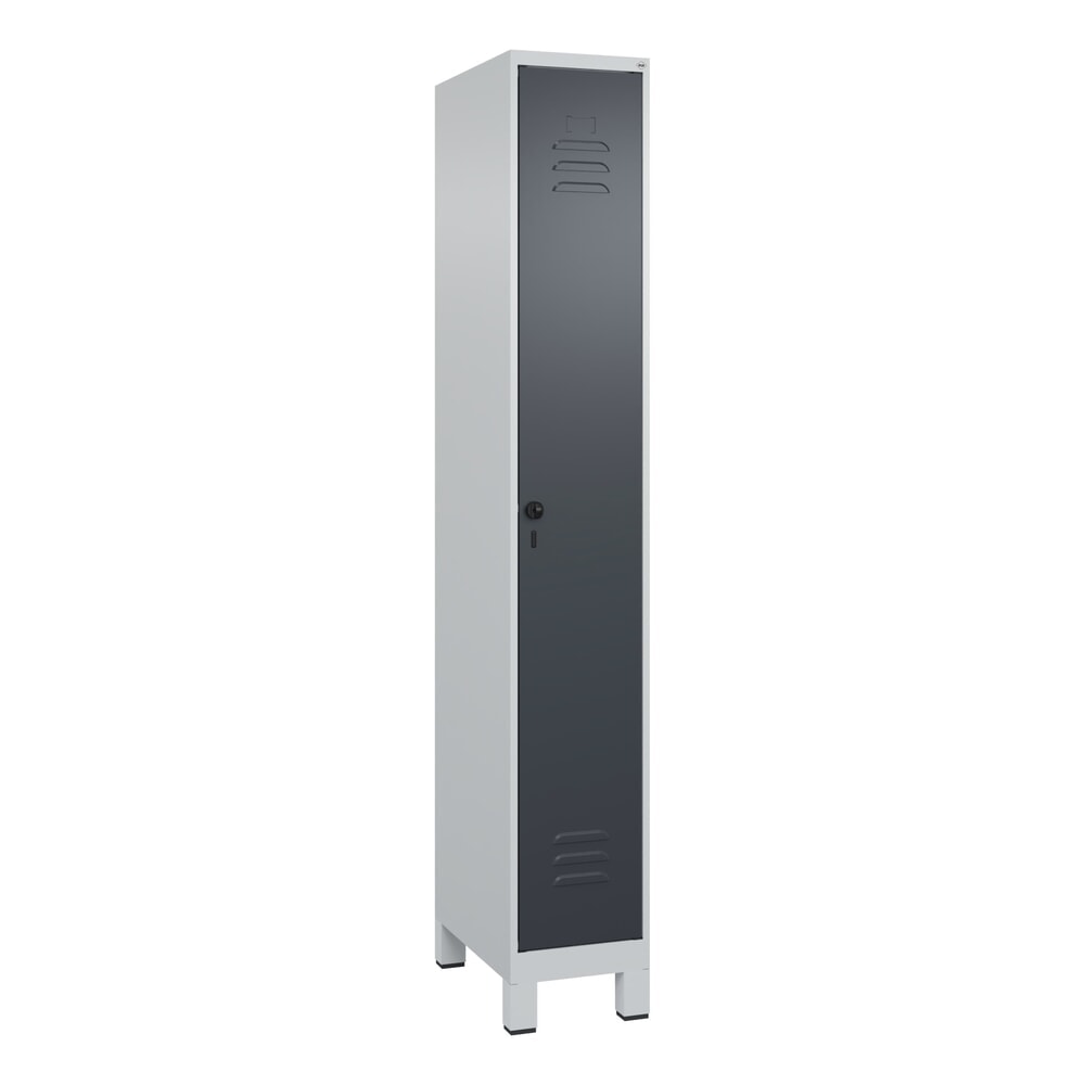 Produktabbildung Nr. 9: C+P Spind Classic PLUS, Füße, 1 Abteil, HxBxT 1.950 x 300 x 500 mm, lichtgrau, anthrazitgrau, für Vorhängeschloss, mit Mitteltrennwand