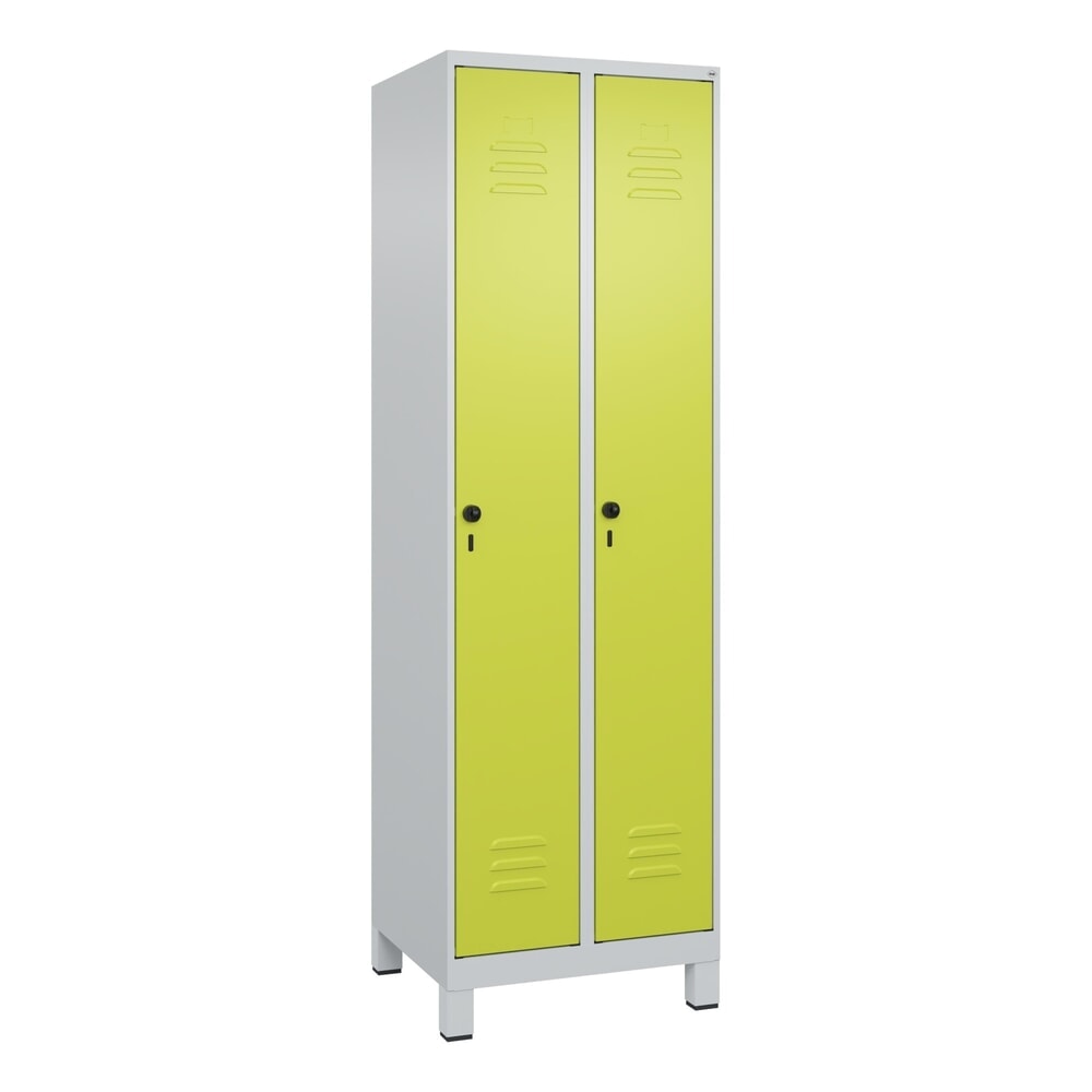 C+P Spind Classic PLUS, Füße, 2 Abteile, HxBxT 1.950 x 600 x 500 mm, lichtgrau, clowngrün, für Vorhängeschloss, ohne Mitteltrennwand Produktabbildung Nr. 9: C+P Spind Classic PLUS, Füße, 2 Abteile, HxBxT 1.950 x 600 x 500 mm, lichtgrau, clowngrün, für Vorhängeschloss, ohne Mitteltrennwand