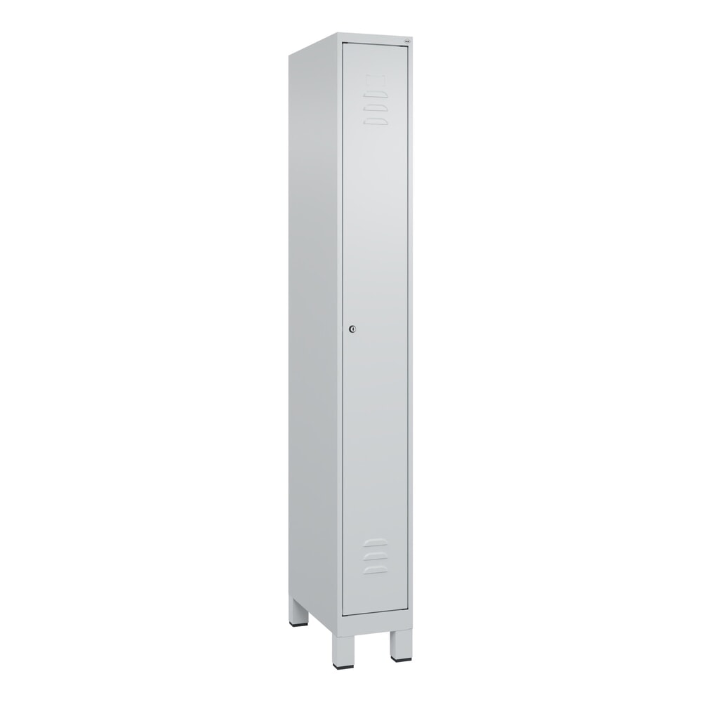 Produktabbildung Nr. 9: C+P Spind Classic PLUS, Füße, 1 Abteil, HxBxT 1.950 x 250 x 500 mm, lichtgrau, lichtgrau, Zylinderschloss, ohne Mitteltrennwand