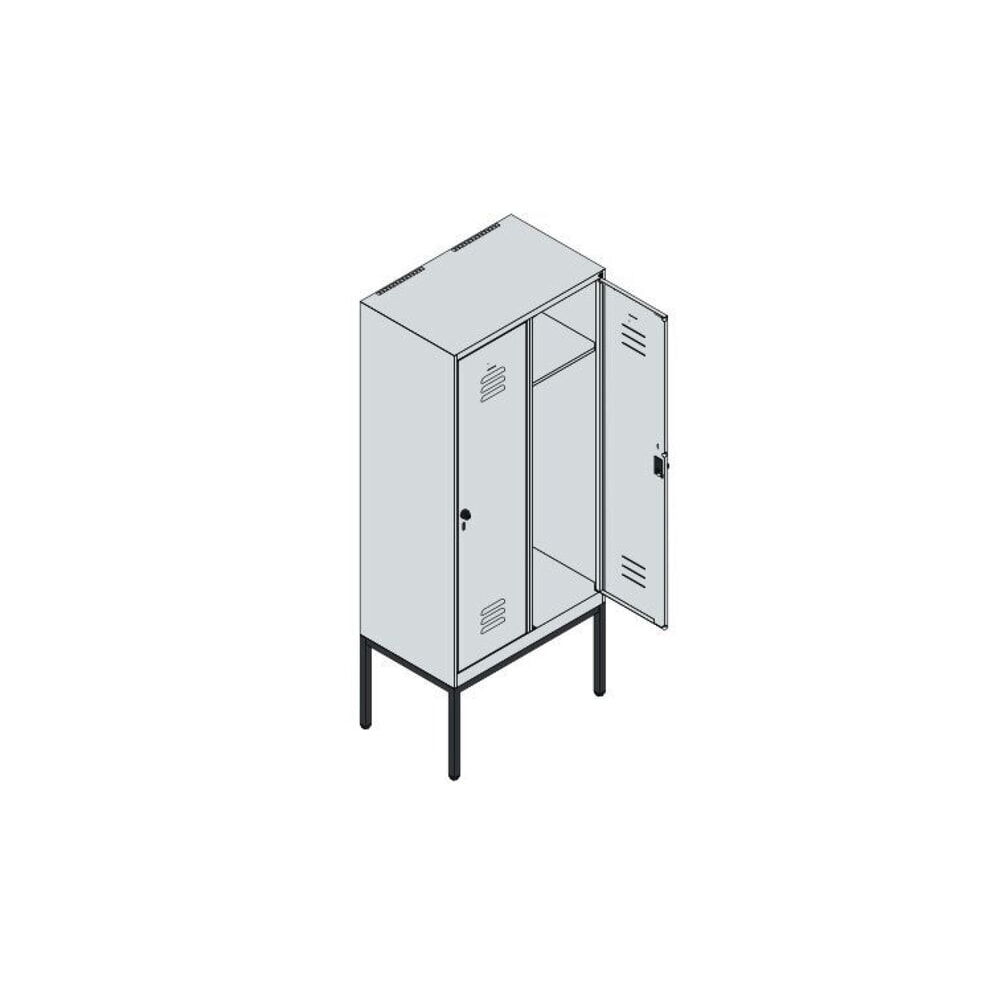 Produktabbildung Nr. 7: C+P Spind Classic PLUS, Gestell, 2 Abteile, HxBxT 1.950 x 800 x 500 mm, anthrazitgrau, anthrazitgrau, für Vorhängeschloss, ohne Mitteltrennwand