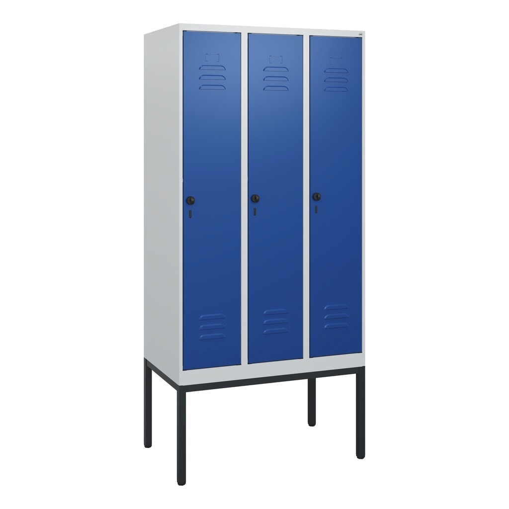 C+P Spind Classic PLUS, Gestell, 3 Abteile, HxBxT 1.950 x 900 x 500 mm, lichtgrau, enzianblau, für Vorhängeschloss, ohne Mitteltrennwand Produktabbildung Nr. 9: C+P Spind Classic PLUS, Gestell, 3 Abteile, HxBxT 1.950 x 900 x 500 mm, lichtgrau, enzianblau, für Vorhängeschloss, ohne Mitteltrennwand
