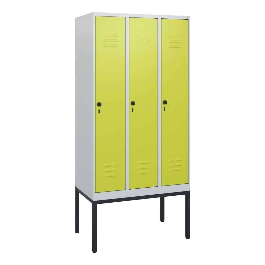 C+P Spind Classic PLUS, Gestell, 3 Abteile, HxBxT 1.950 x 900 x 500 mm, lichtgrau, clowngrün, für Vorhängeschloss, ohne Mitteltrennwand Produktabbildung Nr. 9: C+P Spind Classic PLUS, Gestell, 3 Abteile, HxBxT 1.950 x 900 x 500 mm, lichtgrau, clowngrün, für Vorhängeschloss, ohne Mitteltrennwand