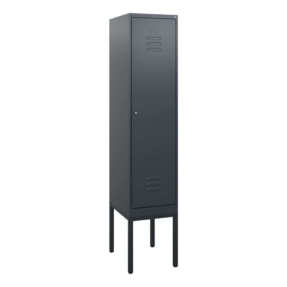 Produktabbildung: C+P Spind Classic PLUS, Gestell, 1 Abteil, HxBxT 1.950 x 400 x 500 mm, anthrazitgrau, anthrazitgrau, Zylinderschloss, ohne Mitteltrennwand