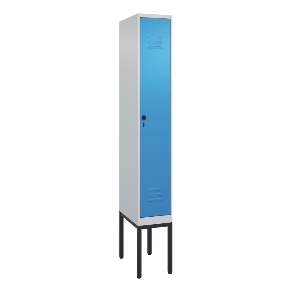 Produktabbildung Nr. 9: C+P Spind Classic PLUS, Gestell, 1 Abteil, HxBxT 2.120 x 300 x 500 mm, lichtgrau, lichtblau, für Vorhängeschloss, mit Mitteltrennwand