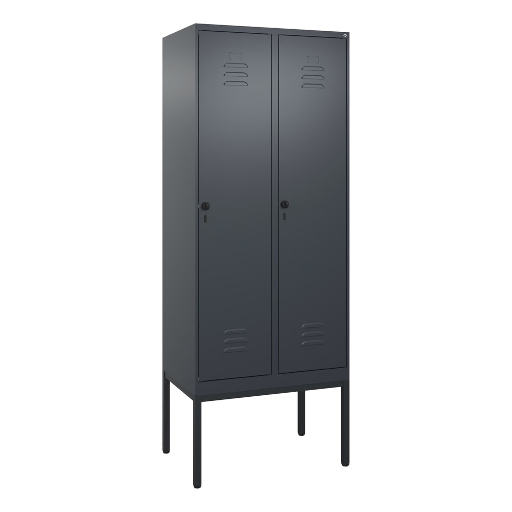 Produktabbildung Nr. 9: C+P Spind Classic PLUS, Gestell, 2 Abteile, HxBxT 2.120 x 800 x 500 mm, anthrazitgrau, anthrazitgrau, für Vorhängeschloss, mit Mitteltrennwand