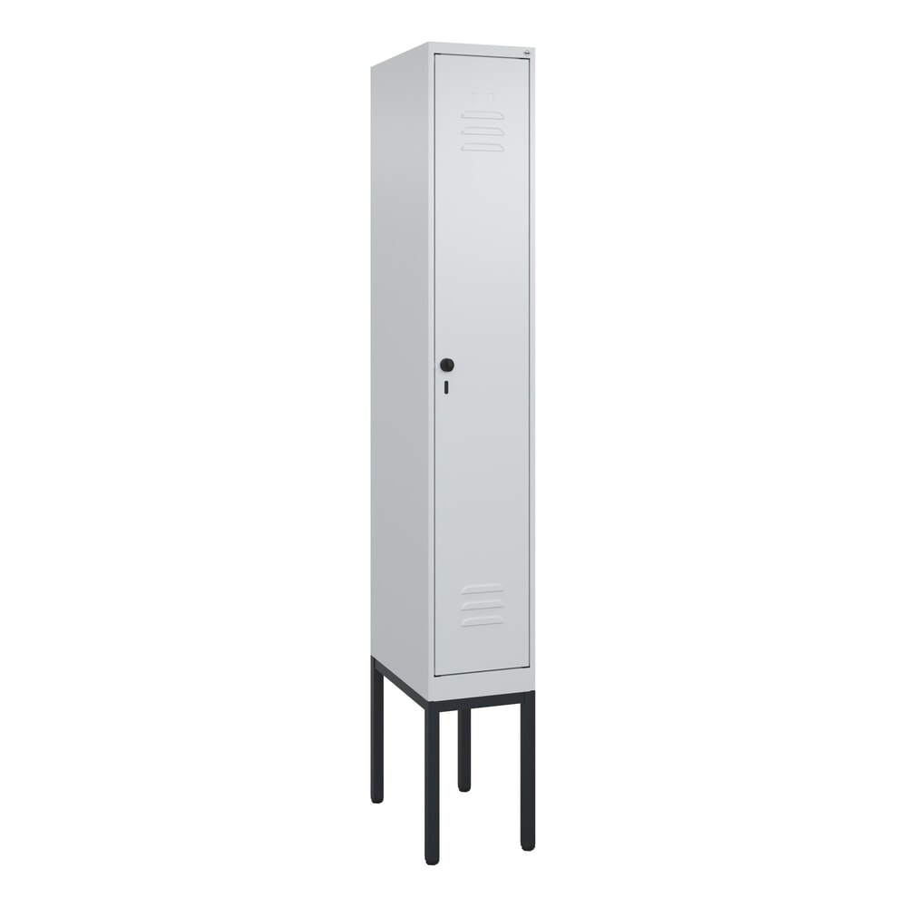 Produktabbildung Nr. 9: C+P Spind Classic PLUS, Gestell, 1 Abteil, HxBxT 2.120 x 300 x 500 mm, lichtgrau, lichtgrau, für Vorhängeschloss, ohne Mitteltrennwand