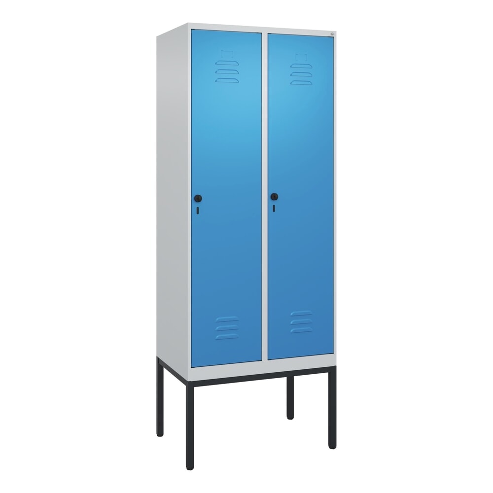 Produktabbildung Nr. 9: C+P Spind Classic PLUS, Gestell, 2 Abteile, HxBxT 2.120 x 800 x 500 mm, lichtgrau, lichtblau, für Vorhängeschloss, ohne Mitteltrennwand