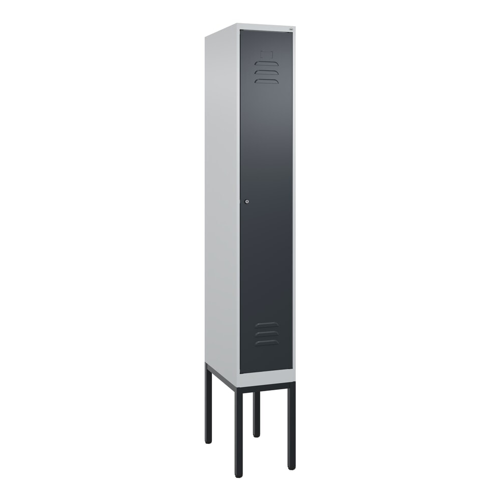 Produktabbildung Nr. 9: C+P Spind Classic PLUS, Gestell, 1 Abteil, HxBxT 2.120 x 300 x 500 mm, lichtgrau, anthrazitgrau, Zylinderschloss, mit Mitteltrennwand