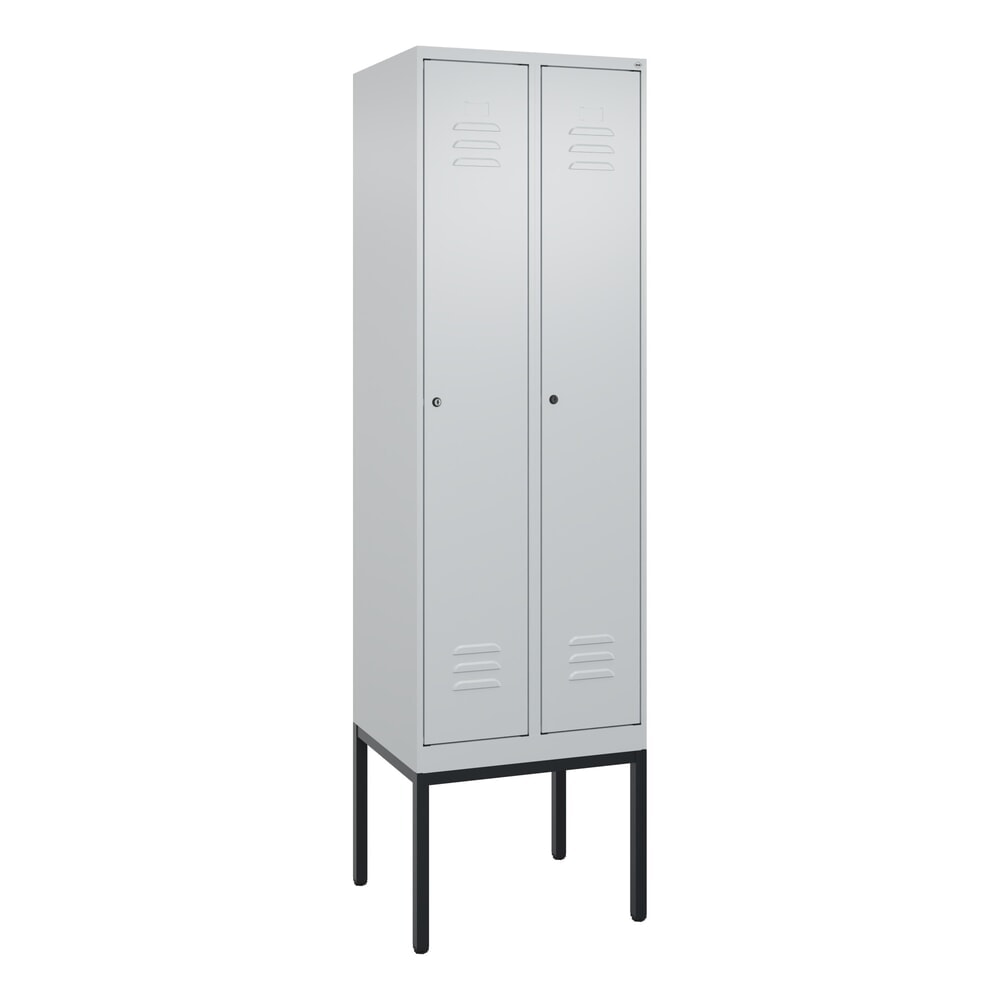 Produktabbildung Nr. 9: C+P Spind Classic PLUS, Gestell, 2 Abteile, HxBxT 2.120 x 600 x 500 mm, lichtgrau, lichtgrau, Zylinderschloss, mit Mitteltrennwand