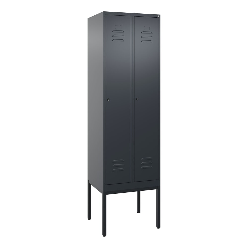 Produktabbildung Nr. 9: C+P Spind Classic PLUS, Gestell, 2 Abteile, HxBxT 2.120 x 600 x 500 mm, anthrazitgrau, anthrazitgrau, Zylinderschloss, mit Mitteltrennwand