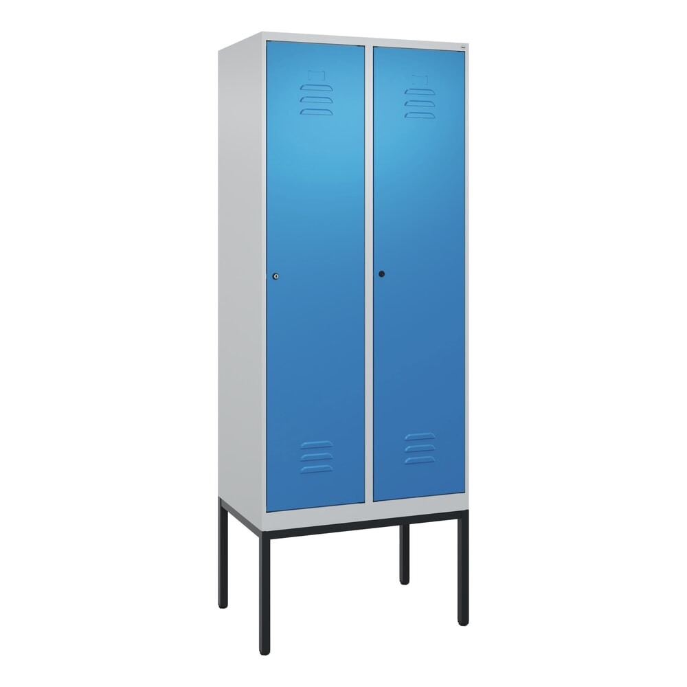 Produktabbildung Nr. 9: C+P Spind Classic PLUS, Gestell, 2 Abteile, HxBxT 2.120 x 800 x 500 mm, lichtgrau, lichtblau, Zylinderschloss, mit Mitteltrennwand