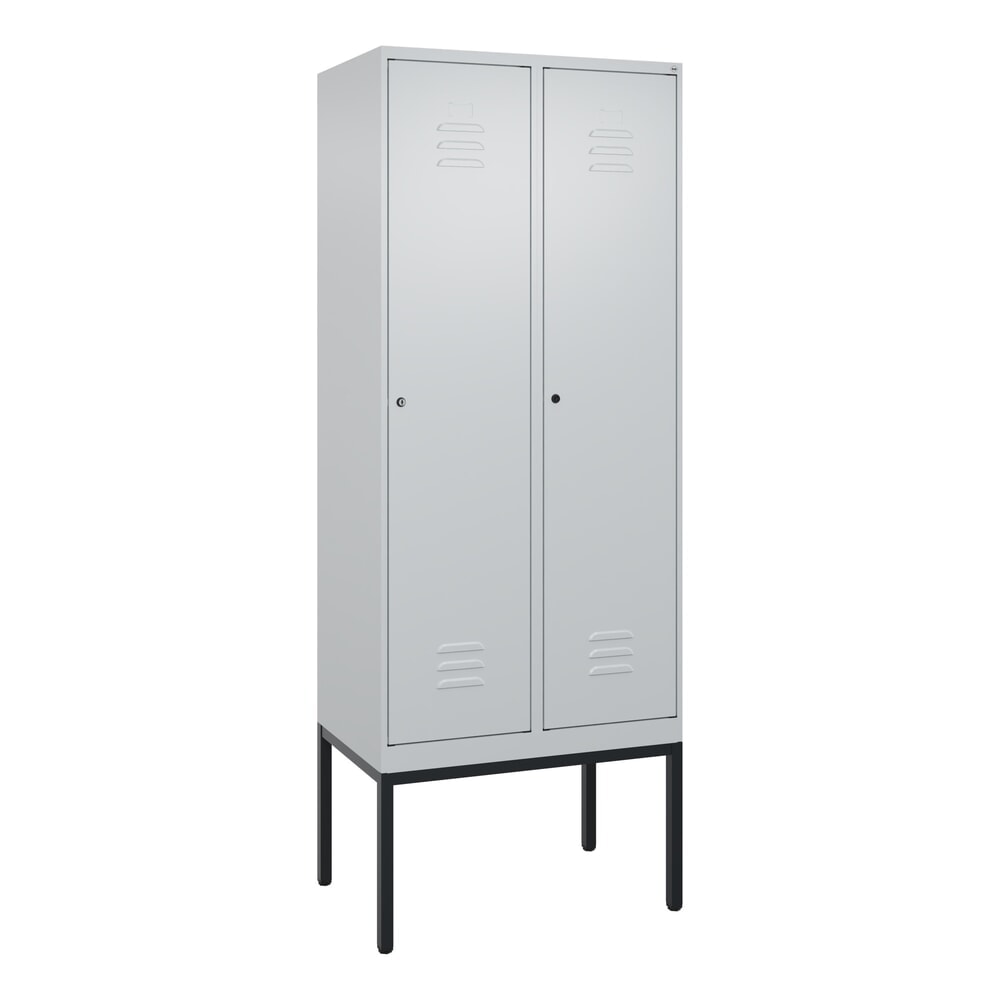Produktabbildung Nr. 9: C+P Spind Classic PLUS, Gestell, 2 Abteile, HxBxT 2.120 x 800 x 500 mm, lichtgrau, lichtgrau, Zylinderschloss, mit Mitteltrennwand
