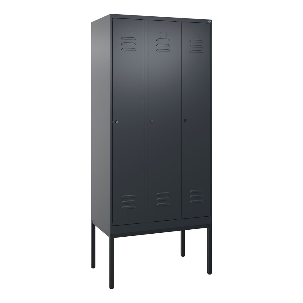 Produktabbildung Nr. 9: C+P Spind Classic PLUS, Gestell, 3 Abteile, HxBxT 2.120 x 900 x 500 mm, anthrazitgrau, anthrazitgrau, Zylinderschloss, mit Mitteltrennwand