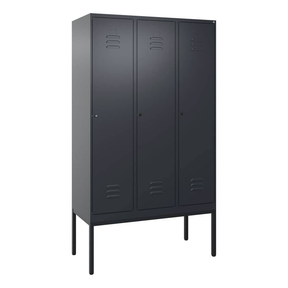 Produktabbildung Nr. 9: C+P Spind Classic PLUS, Gestell, 3 Abteile, HxBxT 2.120 x 1.200 x 500 mm, anthrazitgrau, anthrazitgrau, Zylinderschloss, mit Mitteltrennwand
