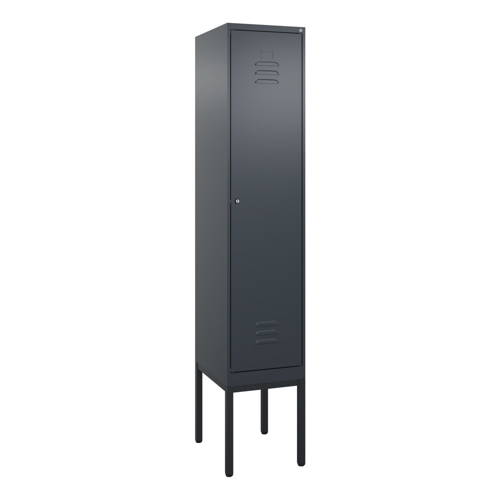 Produktabbildung: C+P Spind Classic PLUS, Gestell, 1 Abteil, HxBxT 2.120 x 400 x 500 mm, anthrazitgrau, anthrazitgrau, Zylinderschloss, ohne Mitteltrennwand