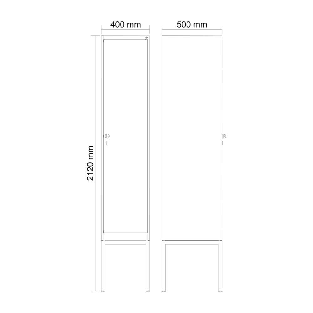 Produktabbildung Nr. 8: C+P Spind Classic PLUS, Gestell, 1 Abteil, HxBxT 2.120 x 400 x 500 mm, anthrazitgrau, anthrazitgrau, für Vorhängeschloss, ohne Mitteltrennwand