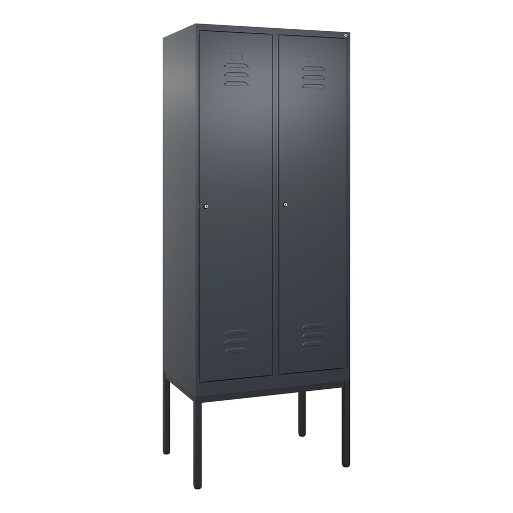 Produktabbildung Nr. 9: C+P Spind Classic PLUS, Gestell, 2 Abteile, HxBxT 2.120 x 800 x 500 mm, anthrazitgrau, anthrazitgrau, Zylinderschloss, ohne Mitteltrennwand