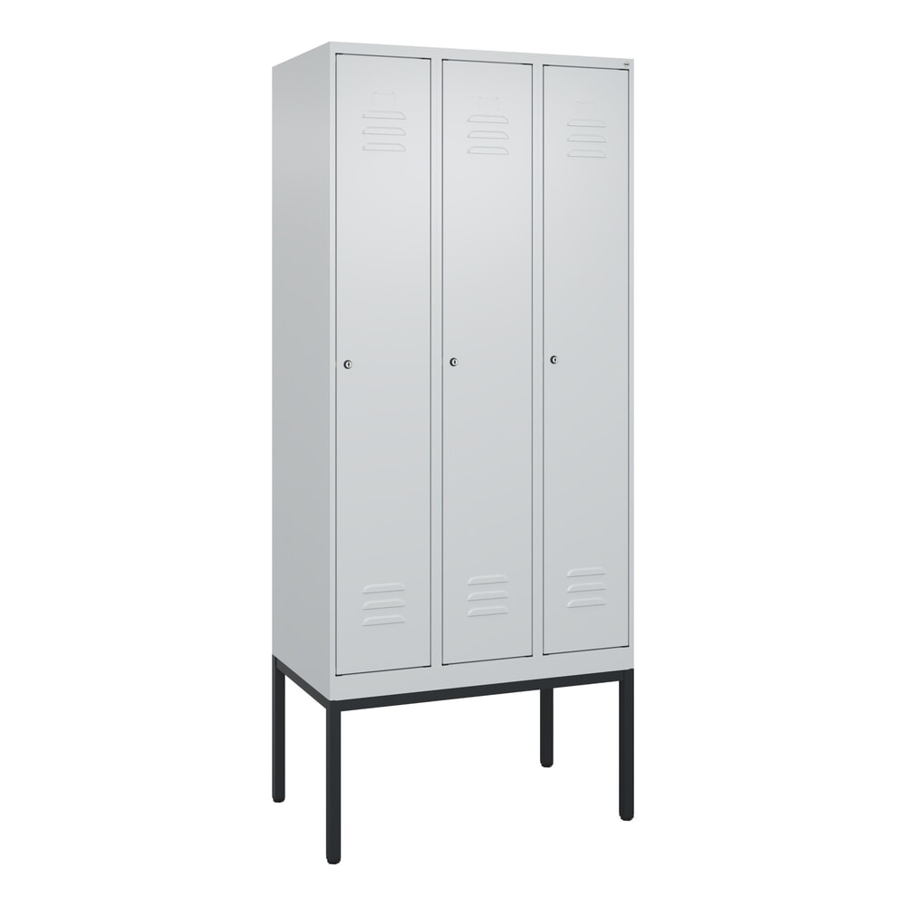 Produktabbildung Nr. 9: C+P Spind Classic PLUS, Gestell, 3 Abteile, HxBxT 2.120 x 900 x 500 mm, lichtgrau, lichtgrau, Zylinderschloss, ohne Mitteltrennwand