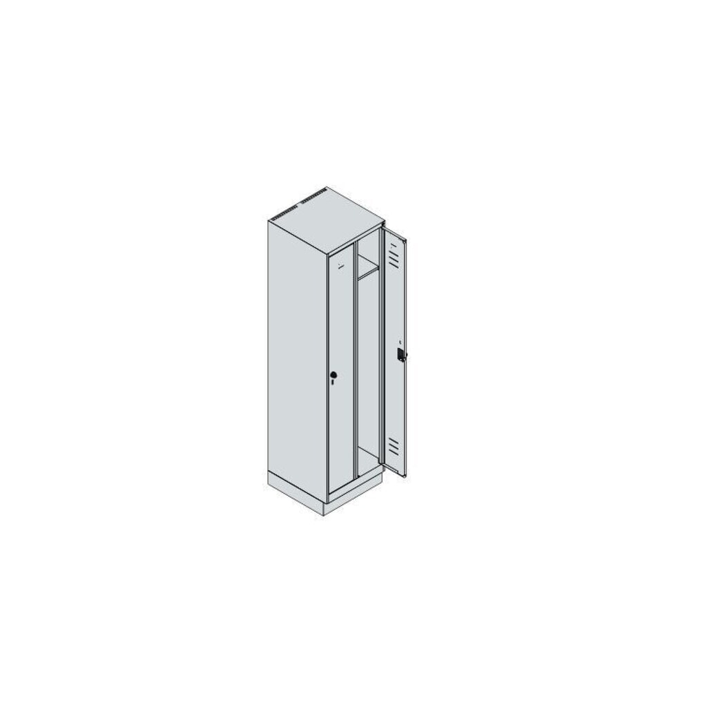 C+P Spind Classic PLUS, Sockel, 2 Abteile, HxBxT 1.950 x 500 x 500 mm, lichtgrau, anthrazitgrau, Zylinderschloss, ohne Mitteltrennwand Produktabbildung Nr. 8: C+P Spind Classic PLUS, Sockel, 2 Abteile, HxBxT 1.950 x 500 x 500 mm, lichtgrau, anthrazitgrau, Zylinderschloss, ohne Mitteltrennwand