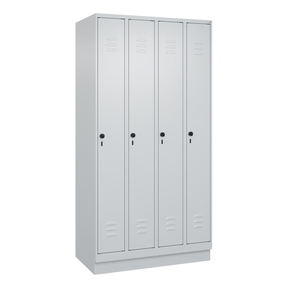 Produktabbildung Nr. 9: C+P Spind Classic PLUS, Sockel, 4 Abteile, HxBxT 1.950 x 1.000 x 500 mm, lichtgrau, lichtgrau, für Vorhängeschloss, ohne Mitteltrennwand