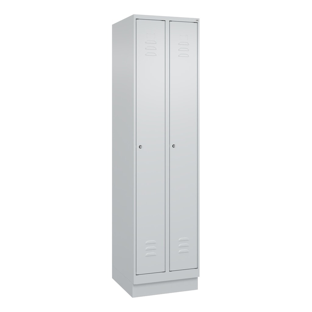 C+P Spind Classic PLUS, Sockel, 2 Abteile, HxBxT 1.950 x 500 x 500 mm, lichtgrau, lichtgrau, Zylinderschloss, ohne Mitteltrennwand Produktabbildung Nr. 9: C+P Spind Classic PLUS, Sockel, 2 Abteile, HxBxT 1.950 x 500 x 500 mm, lichtgrau, lichtgrau, Zylinderschloss, ohne Mitteltrennwand