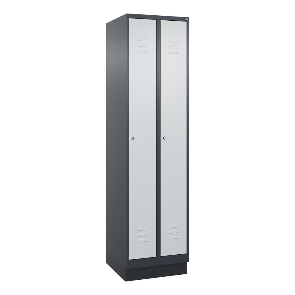 C+P Spind Classic PLUS, Sockel, 2 Abteile, HxBxT 1.950 x 500 x 500 mm, anthrazitgrau, lichtgrau, Zylinderschloss, ohne Mitteltrennwand Produktabbildung Nr. 9: C+P Spind Classic PLUS, Sockel, 2 Abteile, HxBxT 1.950 x 500 x 500 mm, anthrazitgrau, lichtgrau, Zylinderschloss, ohne Mitteltrennwand