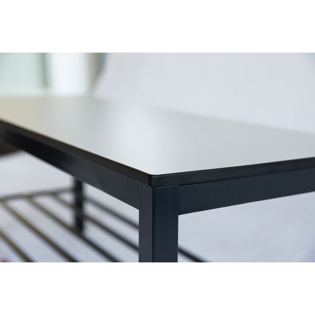 Produktabbildung Nr. 2: C+P Umkleidebank Basic Plus, Länge 1.500 mm, einseitig, mit Rückenlehne, schwarzgrau/weiß