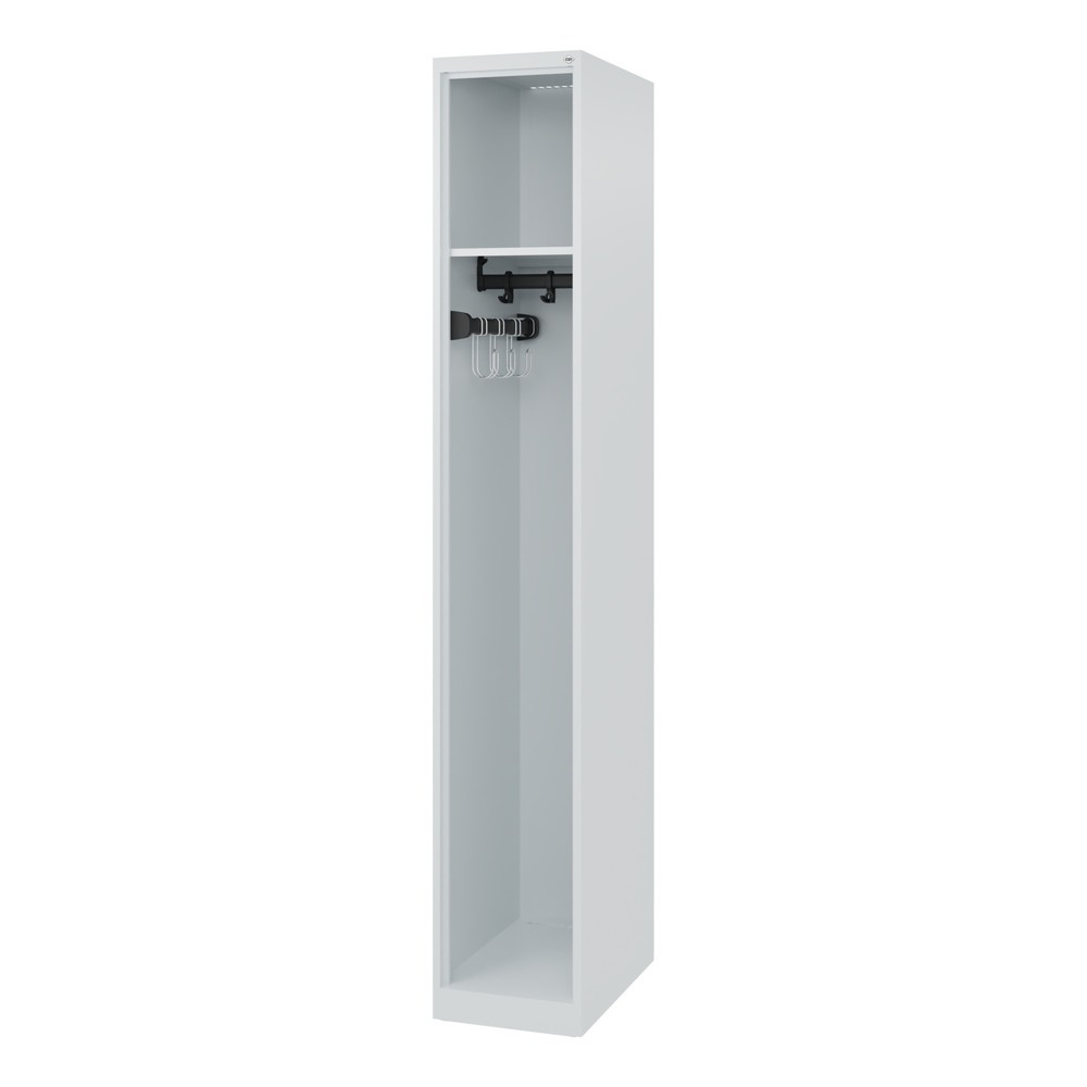 Illustration du produit: C+P Vestiaire pompier EXPERT, patins, 1 compartiment, HxlxP 1 850 x 300 x 500 mm, gris clair