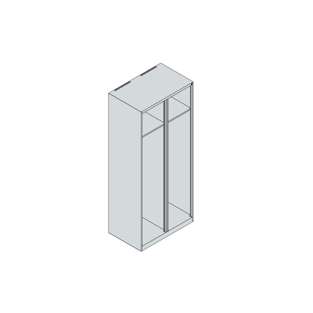 N° de l'image du produit 5 : C+P Vestiaire pompier EXPERT, pieds, 2 compartiments, HxlxP 1 850 x 800 x 500 mm, rouge feu, avec support de casque