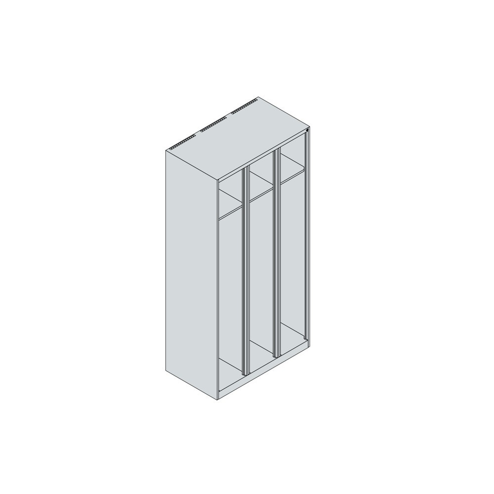 N° de l'image du produit 5 : C+P Vestiaire pompier EXPERT, pieds, 3 compartiments, HxlxP 1 850 x 900 x 500 mm, gris clair, avec support de casque