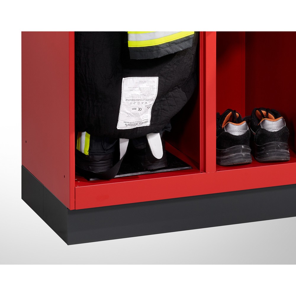 N° de l'image du produit 5 : C+P Vestiaire pompier EXPERT, socle, 3 compartiments, HxlxP 1 850 x 900 x 500 mm, gris anthracite, avec support de casque