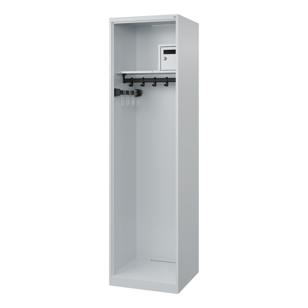 Illustration du produit: C+P Vestiaire pompier FLEXO, patins, 1 compartiment, HxlxP 1 850 x 500 x 500 mm, gris clair