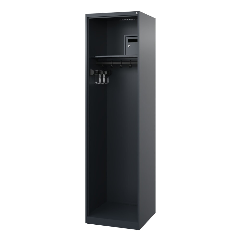 Illustration du produit: C+P Vestiaire pompier FLEXO, patins, 1 compartiment, HxlxP 1 850 x 500 x 500 mm, gris anthracite