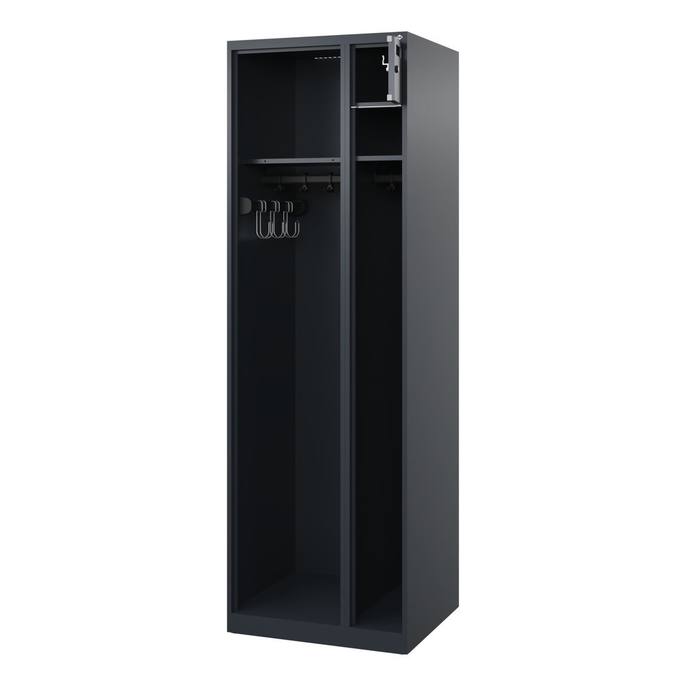 Illustration du produit: C+P Vestiaire pompier KOMBI Open, patins, 1 compartiment, HxlxP 1 850 x 600 x 500 mm, gris anthracite