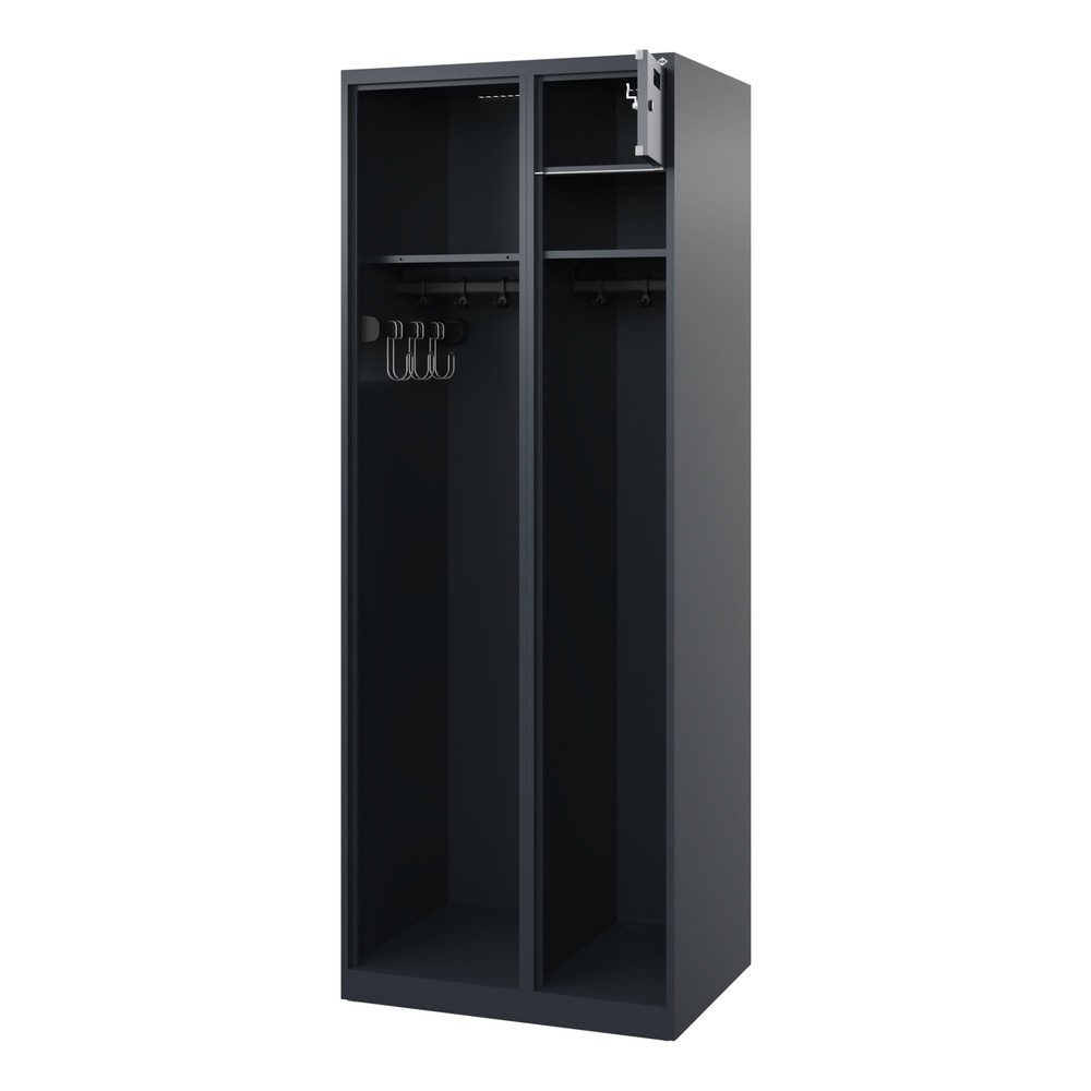 Illustration du produit: C+P Vestiaire pompier KOMBI Open, patins, 1 compartiment, HxlxP 1 850 x 700 x 500 mm, gris anthracite