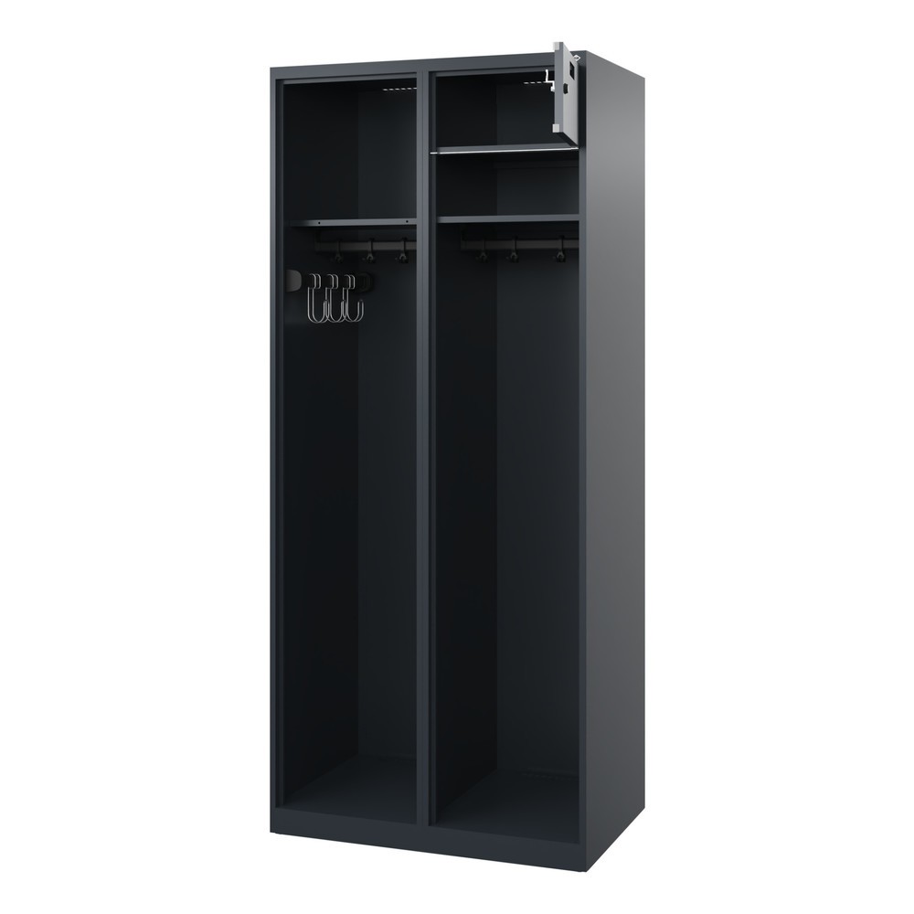 Illustration du produit: C+P Vestiaire pompier KOMBI Open, patins, 1 compartiment, HxlxP 1 850 x 800 x 500 mm, gris anthracite