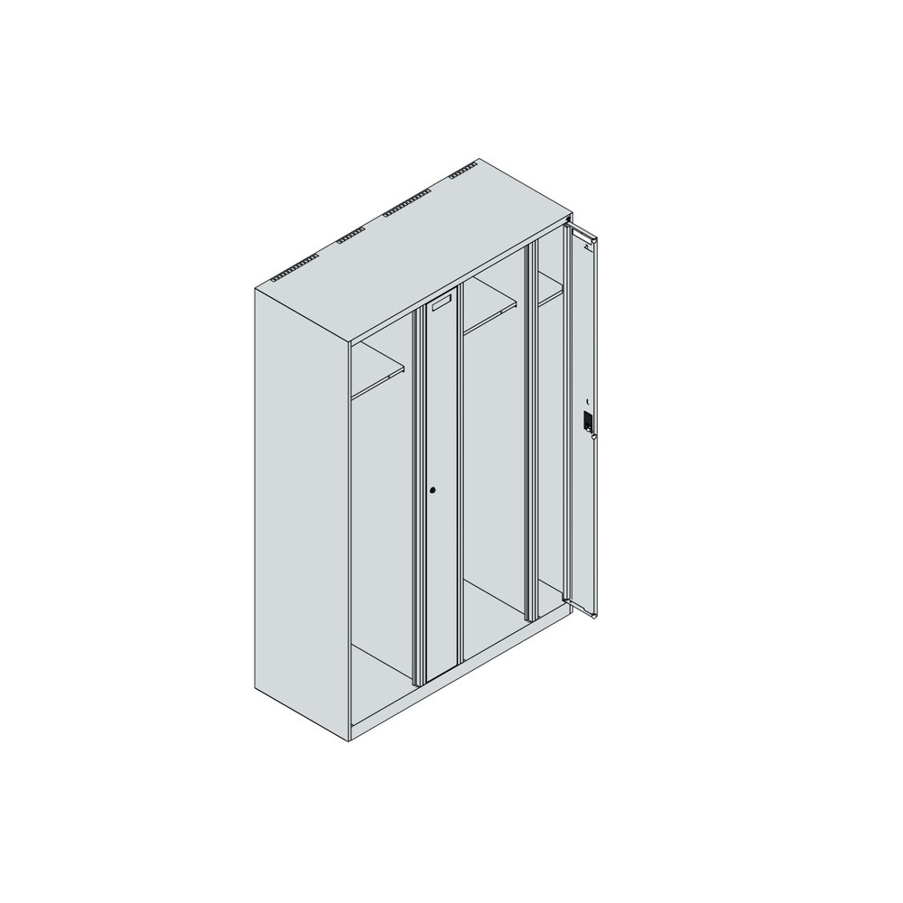 N° de l'image du produit 4 : C+P Vestiaire pompier KOMBI, pieds, 2 compartiments, HxlxP 1 850 x 1 200 x 500 mm, gris anthracite, avec support de casque