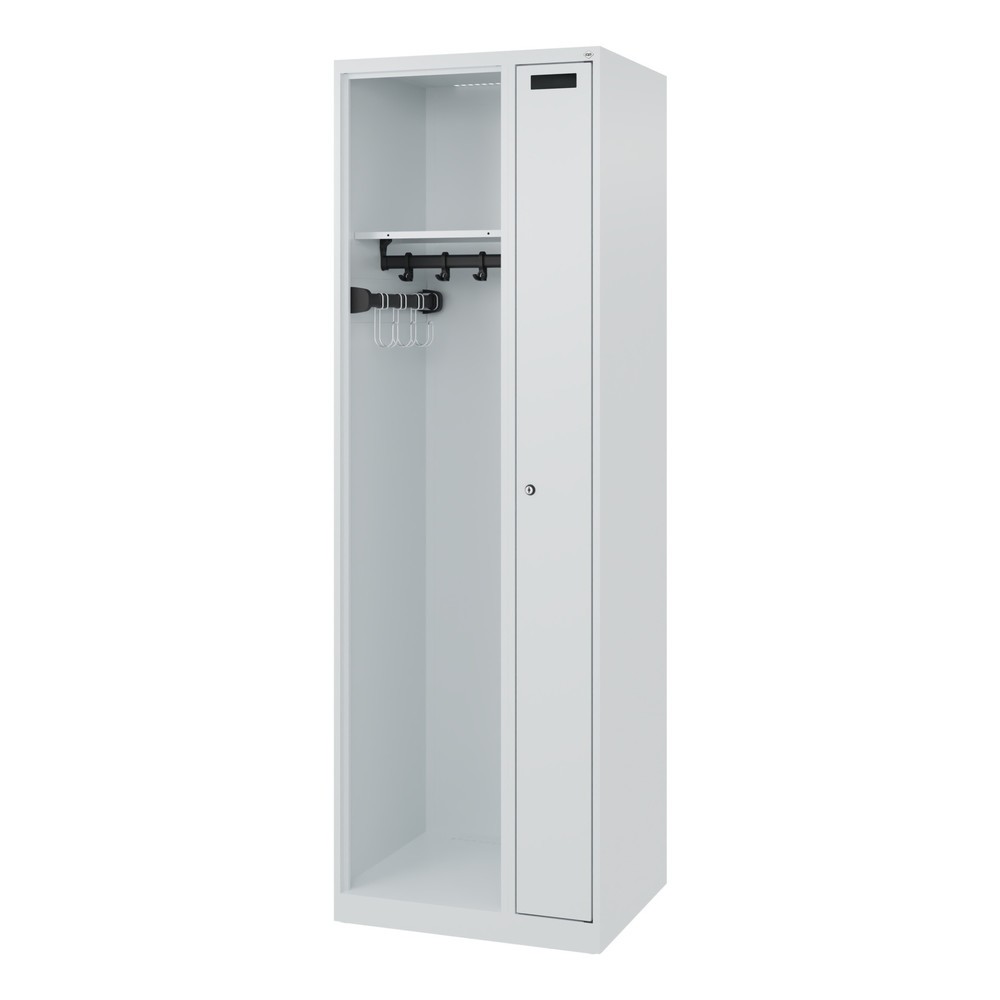 N° de l'image du produit 5 : C+P Vestiaire pompier KOMBI, patins, 1 compartiment, HxlxP 1 850 x 600 x 500 mm, gris clair