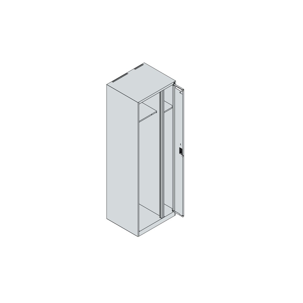 N° de l'image du produit 4 : C+P Vestiaire pompier KOMBI, pieds, 1 compartiment, HxlxP 1 850 x 600 x 500 mm, gris anthracite, avec support de casque