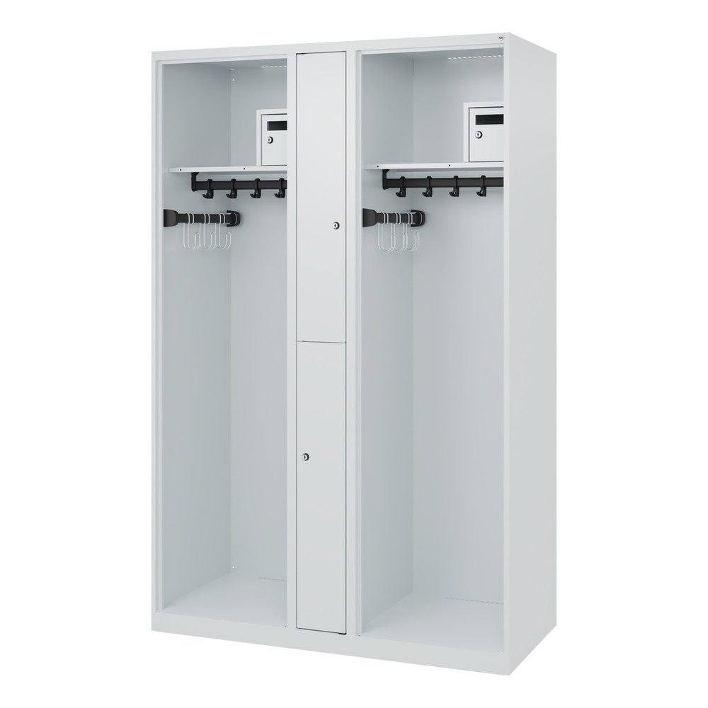 N° de l'image du produit 5 : C+P Vestiaire pompier MAXI, patins, HxlxP 1 850 x 1 200 x 500 mm, gris clair