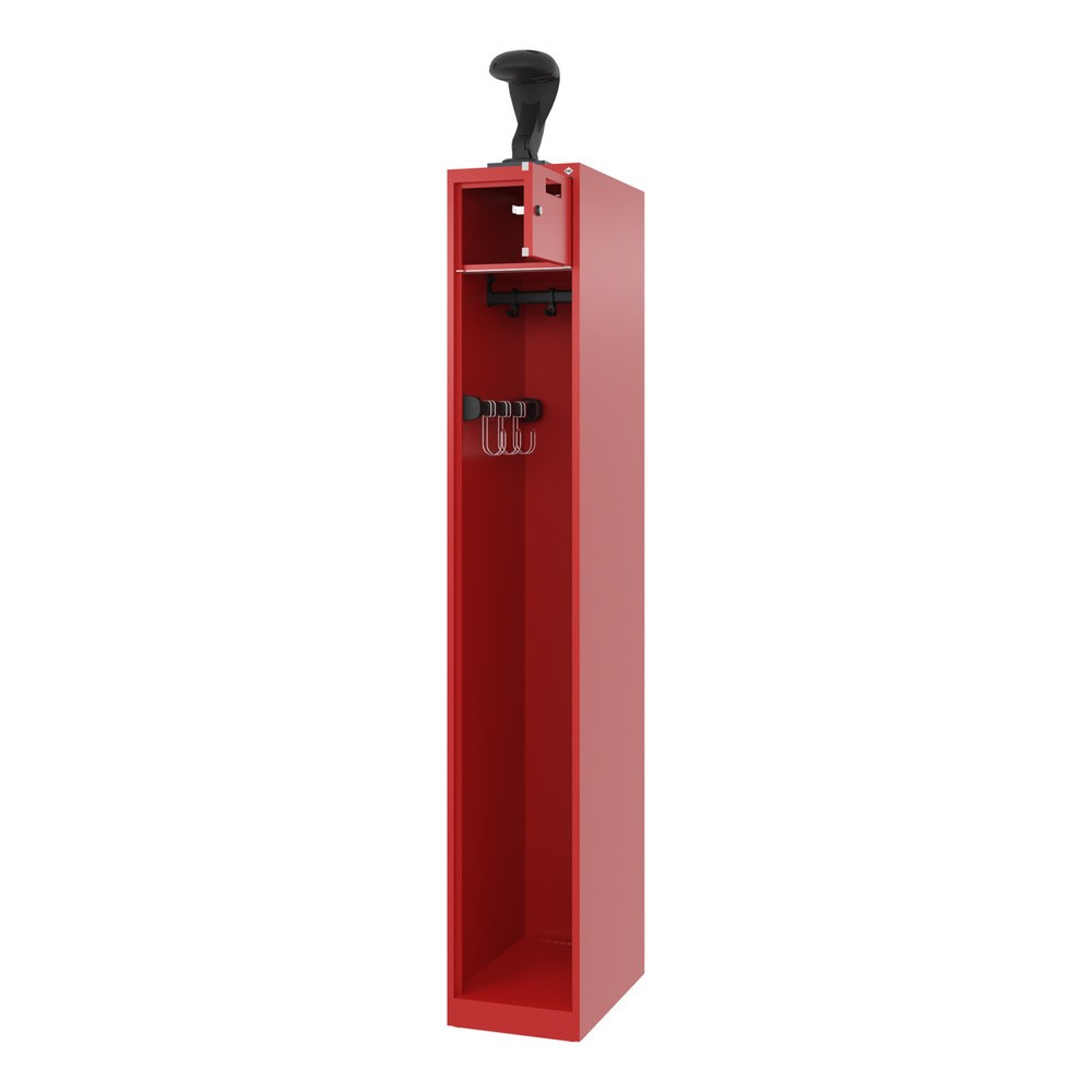 Illustration du produit: C+P Vestiaire pompier PRAKTUS, patins, 1 compartiment, HxlxP 1 850 x 300 x 500 mm, rouge feu, avec support de casque