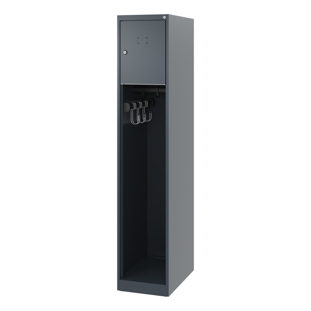 N° de l'image du produit 5 : C+P Vestiaire pompier YOUNGSTER, patins, 1 compartiment, HxlxP 1 530 x 300 x 500 mm, gris anthracite