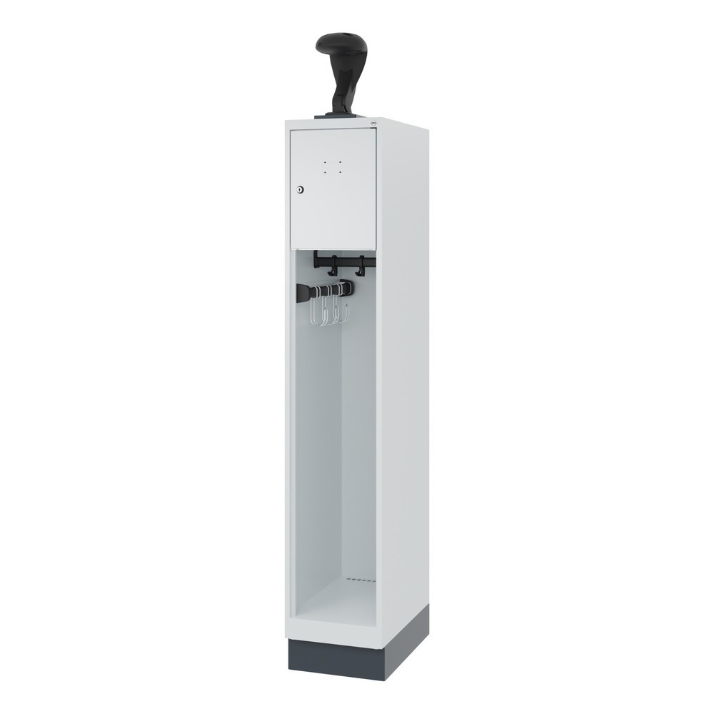 N° de l'image du produit 5 : C+P Vestiaire pompier YOUNGSTER, socle, 1 compartiment, HxlxP 1 530 x 300 x 500 mm, gris clair, avec support de casque