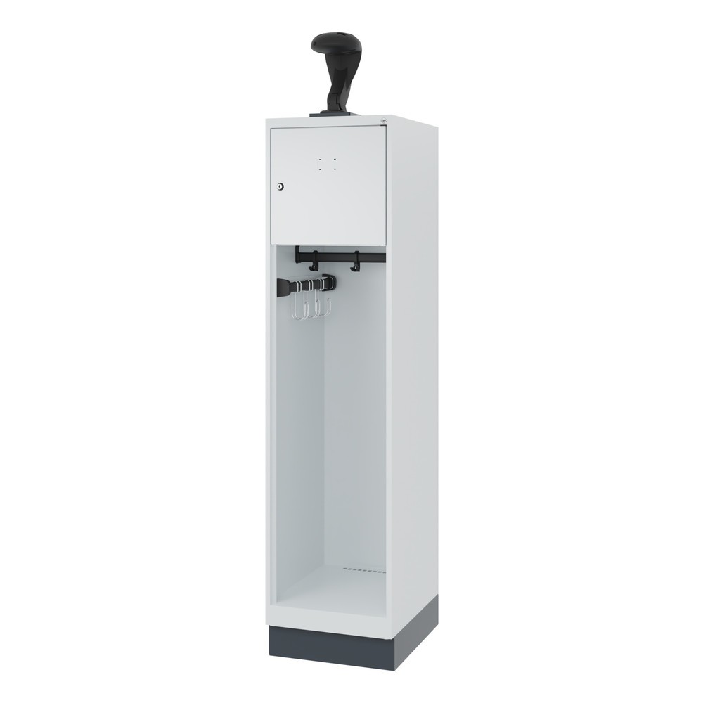 N° de l'image du produit 5 : C+P Vestiaire pompier YOUNGSTER, socle, 1 compartiment, HxlxP 1 530 x 400 x 500 mm, gris clair, avec support de casque