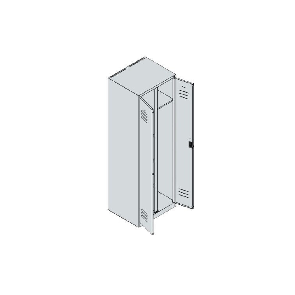 Produktabbildung Nr. 8: C+P Wäsche-, Garderobenspind Classic PLUS, 2 Abteile, HxBxT 1.850 x 600 x 500 mm, lichtgrau, enzianblau, für Vorhängeschloss