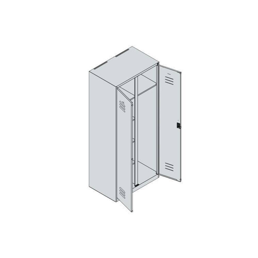 Produktabbildung Nr. 8: C+P Wäsche-, Garderobenspind Classic PLUS, 2 Abteile, HxBxT 1.850 x 800 x 500 mm, lichtgrau, lichtblau, Zylinderschloss