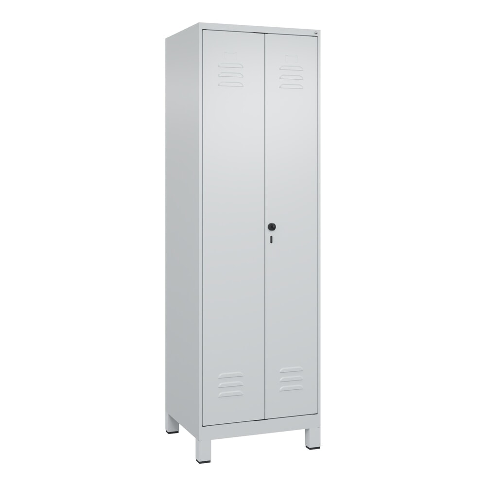 Produktabbildung Nr. 9: C+P Mehrzweck-Putzmittelschrank Classic PLUS, Füße, 2 Abteile, HxBxT 1.950 x 600 x 500 mm, lichtgrau, lichtgrau, für Vorhängeschloss