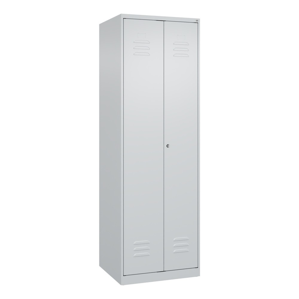 Produktabbildung: C+P Wäsche-Spind Classic PLUS, 2 Abteile, HxBxT 1.850 x 600 x 500 mm, lichtgrau, lichtgrau, Zylinderschloss, mit Mitteltrennwand