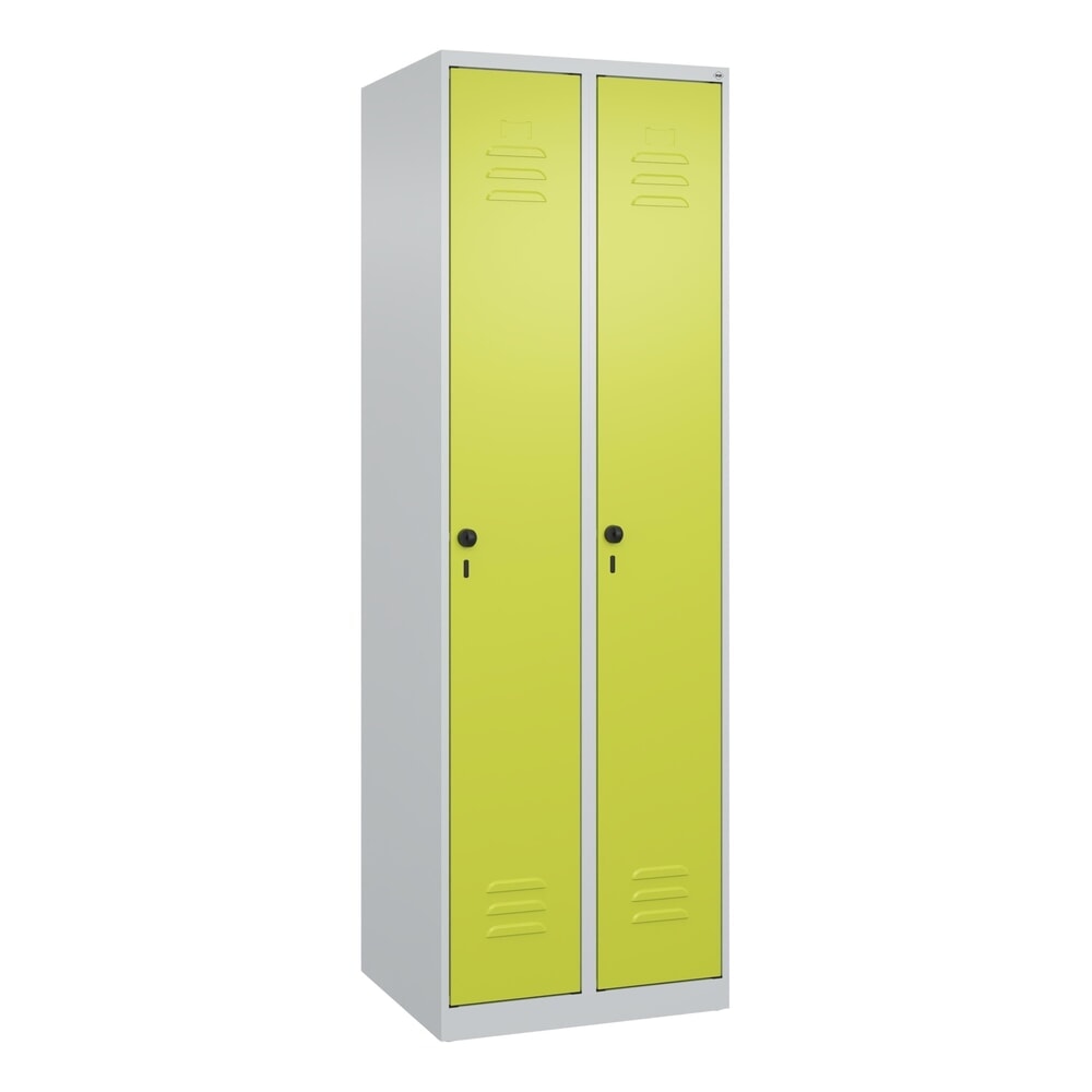 Produktabbildung Nr. 9: C+P Wäsche-Spind Classic PLUS, 2 Abteile, HxBxT 1.850 x 600 x 500 mm, lichtgrau, clowngrün, für Vorhängeschloss, ohne Mitteltrennwand
